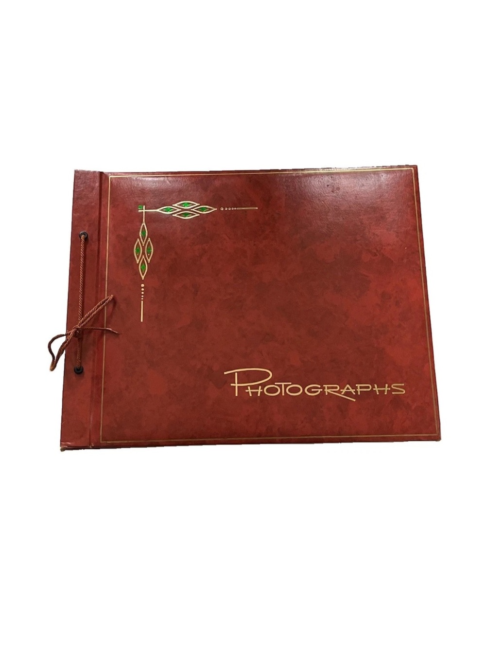 Vtg 1960s Woolworth Herald Square Scrapbook Photo Album Cord Bound Photographs